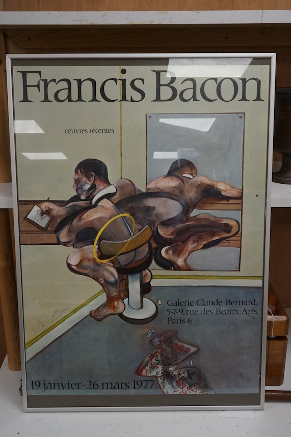 Francis Bacon (1909-1992) - Exhibition poster Galerie Claude Bernard 1977, signed in felt pen.70cm x 50cm.